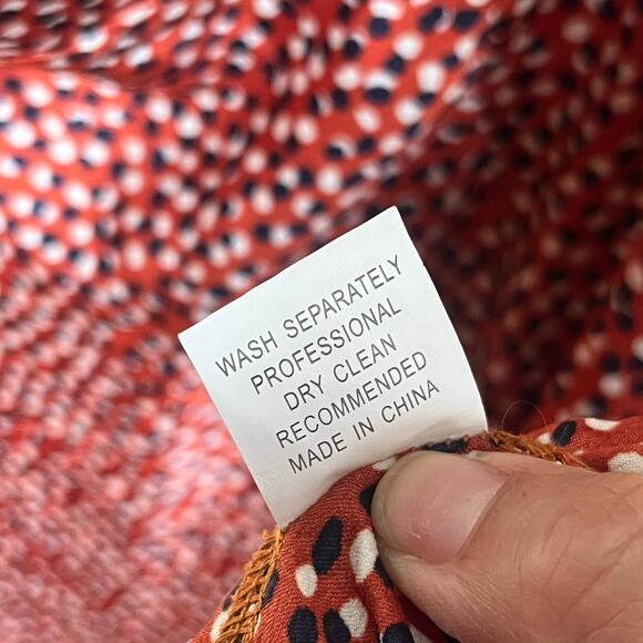 Petal & Pup Women's Printed Burnt Orange Satin Cutout Midi Dress Size 4 - Picture 5 of 8